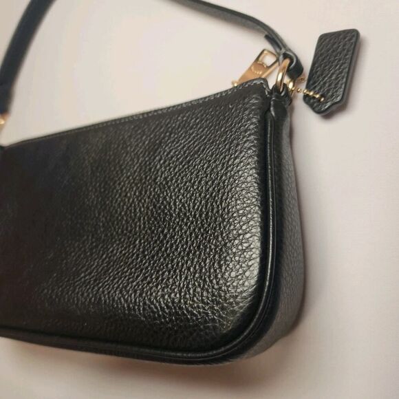 NWT COACH CAQ17 Nolita 19 Bag With Rivers pebble leather in Gold/Black - Picture 6 of 7